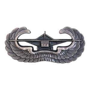 Army Badge: Airborne Glider, silver oxidized finish