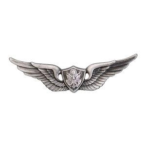 Army Badge: Aircraft Crewman: Aircrew, regulation size, silver oxidized