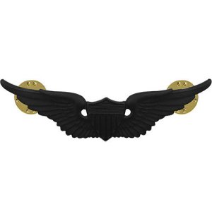 Army Badge: Aviator, regulation size, black metal