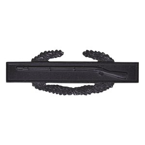 Army Badge: Combat Infantry First Award, regulation size, black metal