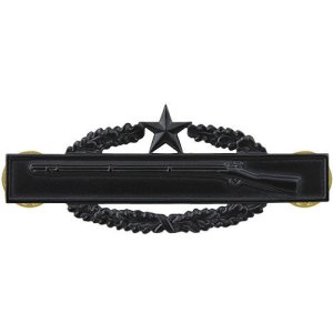 Army Badge: Combat Infantry Second Award, black metal