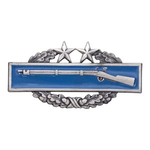 Army Badge: Combat Infantry Third Award, Blouse miniature Oxidized
