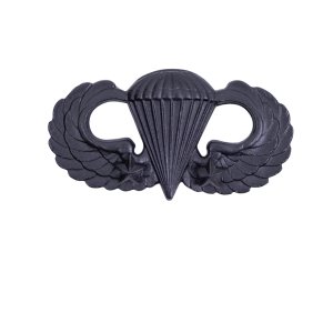 Army Badge: Combat Parachute Second Award, black metal