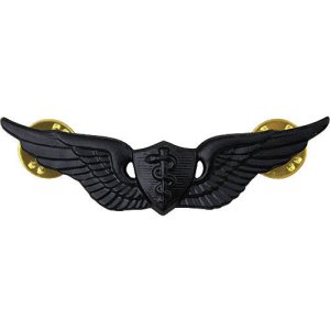Army Badge: Flight Surgeon, regulation size, black metal