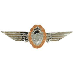 Army Badge: German Jump Wings Silver with Bronze Wreath Regulation size