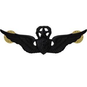 Army Badge: Master Aircraft Crewman: Aircrew, black metal