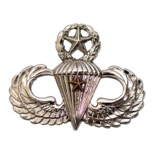 Army Badge: Master Combat Parachute First Award, mirror finish
