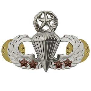 Army Badge: Master Combat Parachute Fourth award, mirror finish