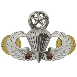 Army Badge: Master Combat Parachute Second Award, mirror finish