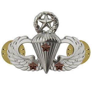 Army Badge: Master Combat Parachute Third Award, mirror finish