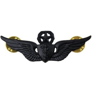 Army Badge: Master Flight Surgeon, regulation size, black metal