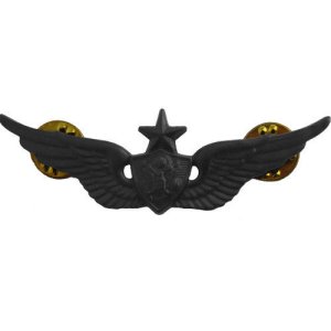 Army Badge: Senior Aircraft Crewman Aircrew, regulation size, black metal