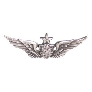 Army Badge: Senior Aircraft Crewman: Aircrew, regulation size, silver oxidized
