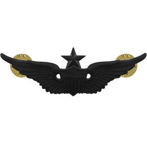 Army Badge: Senior Aviator, regulation size, black metal