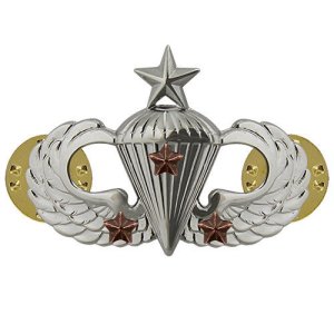 Army Badge: Senior Combat Parachute Third Award, mirror finish