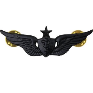 Army Badge: Senior Flight Surgeon, regulation size, black metal