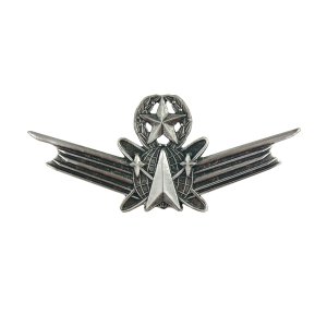Army Badge: Space Master Badge, regulation size silver oxidized