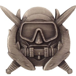 Army Badge: Special Operation Diver, miniature size, oxidized finish