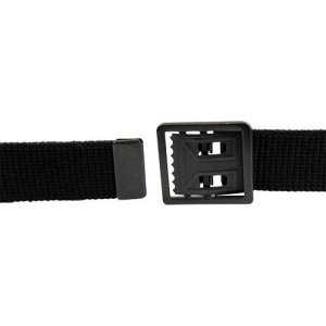 Army Belt: Black Cotton with Open Face Buckle and Tip, male