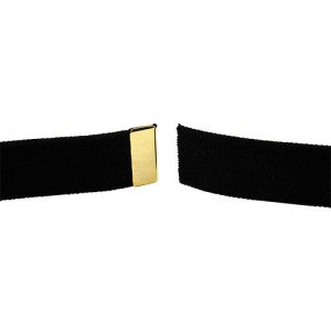 Army Belt: Black Elastic with 22k Gold Tip, male