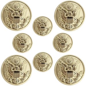Army Button Set: Eagle Hopper Back with Toggles, 4x36 ligne and 4x25 ligne