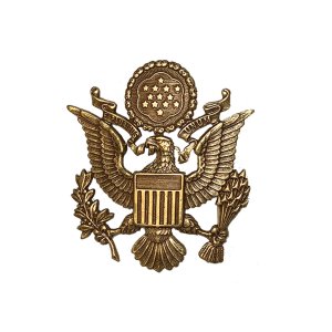 Army Cap Device: Officer, Antique for Green Service Uniform