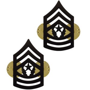 Army Chevron: Command Sergeant Major, black Metal