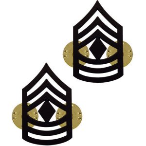 Army Chevron: First Sergeant, black metal