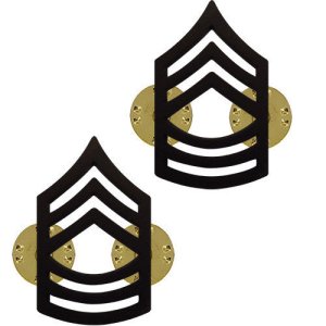 Army Chevron: Master Sergeant, black metal