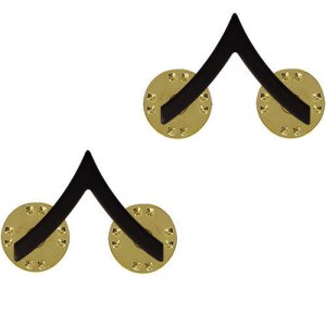 Army Chevron: Private, black metal