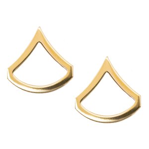 Army Chevron: Private First Class, Brass metal
