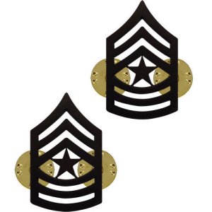 Army Chevron: Sergeant Major, black metal
