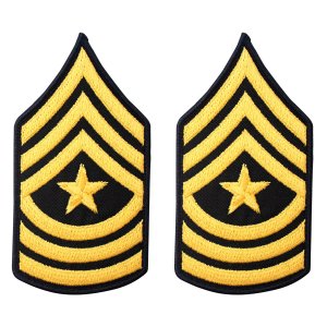 Army Chevron: Sergeant Major, gold embroidered on blue, male