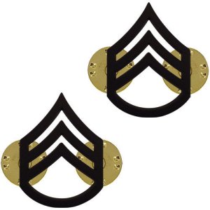 Army Chevron: Staff Sergeant, black metal
