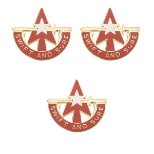 Army Crest: 32nd Air Defense Artillery, set of 3, SWIFT SURE