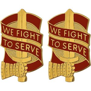Army Crest: 45th Sustainment Brigade, We Fight to Serve