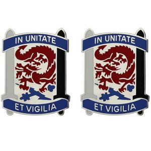 Army Crest: 501st Military Intelligence Brigade, In Unitate Et Vigilia