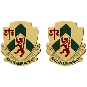 Army Crest: 796th Military Police Battalion, Justi Terram Incolant