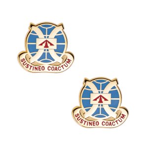 Army Crest: 916th Support Brigade, Motto: Sustineo Coactum