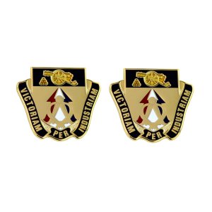 Army Crest: 923rd Support Battalion, Motto: VICTORIAM PER INDUSTRIAM