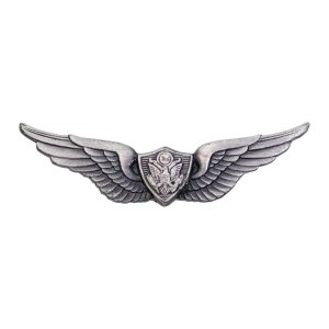 Army Dress Badge: Aircraft Crewman: Aircrew, miniature, silver oxidized
