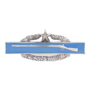Army Dress Badge: Combat Infantry 2nd Award, miniature silver oxidized