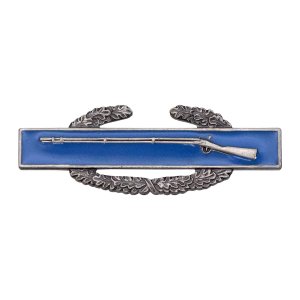 Army Dress Badge: Combat Infantry First Award, miniature, silver oxidized