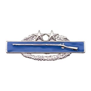 Army Dress Badge: Combat Infantry Third Award, miniature, mirror finish