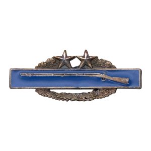Army Dress Badge: Combat Infantry Third Award, miniature oxidized