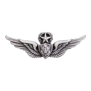 Army Dress Badge: Master Aircraft Crewman: Aircrew, miniature, silver oxidized