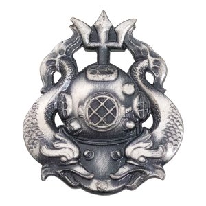 Army Dress Badge: Master Diver, silver oxidized