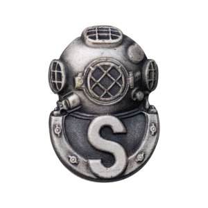 Army Dress Badge: Salvage Diver, miniature, silver oxidized