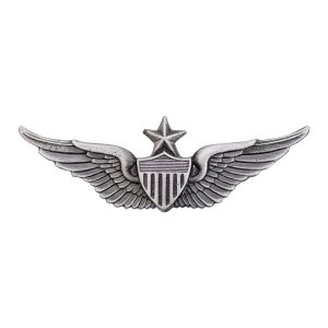 Army Dress Badge: Senior Aviator, miniature, silver oxidized