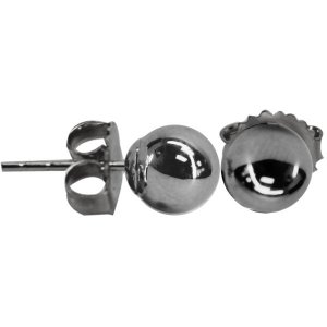 Army Earrings, brite white gold filled ball